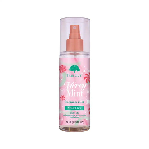 Tree Hut Merry Mint Hair & Body Mist, Spritz On for a Refreshed Feel or Layer with Your Favorite Scents, Versatile Body Spray, Limited Edition Holiday, 6 Fl Oz.