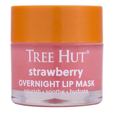 Tree Hut Strawberry Overnight Overnight Lip Mask, 0.6 Oz | Nourishing & Moisturizing Lip Treatment with Shea Butter, Vitamin E, Smooth Lips, Overnight Lip Sleeping Mask