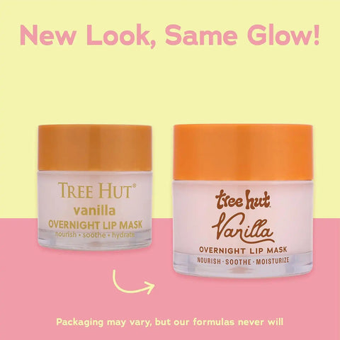 Tree Hut Vanilla Overnight Lip Mask, Deeply Hydrating Leave-On Treatment for Soft Lips, Self Care Essential, 6 oz (Pack of 2)