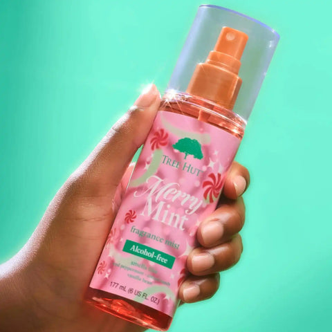 Tree Hut Mini Merry Mint Fragrance Mist, Refreshing Body Spray, Layer with Favorite Scents, Holiday Gift & Stocking Stuffer, Travel Size, 2 fl oz (Pack of 2)