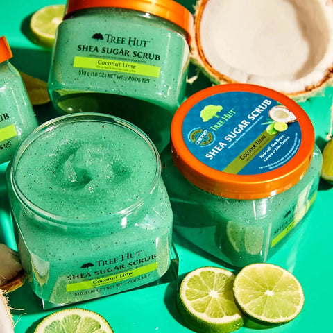 Tree Hut Coconut Lime Body Scrub, Exfoliating Sugar Scrub, Vegan, 18 Oz