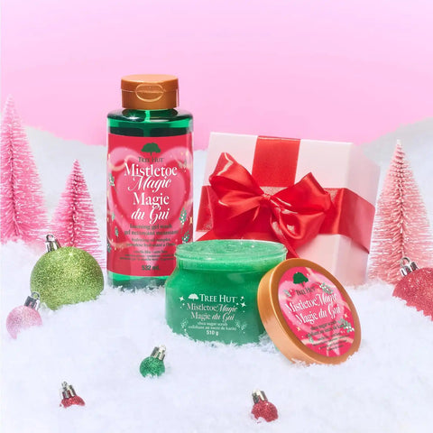 Tree Hut Mistletoe Magic Foaming Body Wash, 18 Fl Oz | Nourishing & Moisturizing Shower Gel w/ Shea Butter & Essential Oils, Soft & Smooth Skin, Gentle Cleanser For All Skin Types
