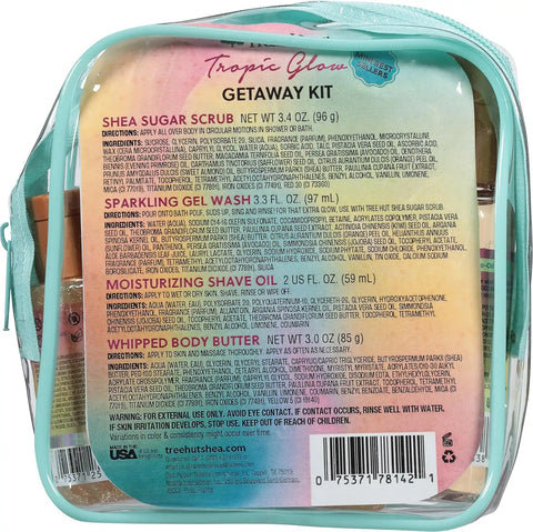 Tree Hut Mini Tropic Glow Everything Shower Gift Set, Exfoliating Sugar Scrub, Foaming Gel Wash & Whipped Body Butter, Hydrating Self-Care Kit for Soft, Glowing Skin (Pack of 2)