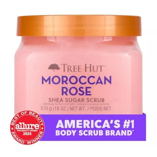 Alternative view of Tree Hut Moroccan Rose Body Scrub, Exfoliating Sugar Scrub, Vegan, 18 Oz