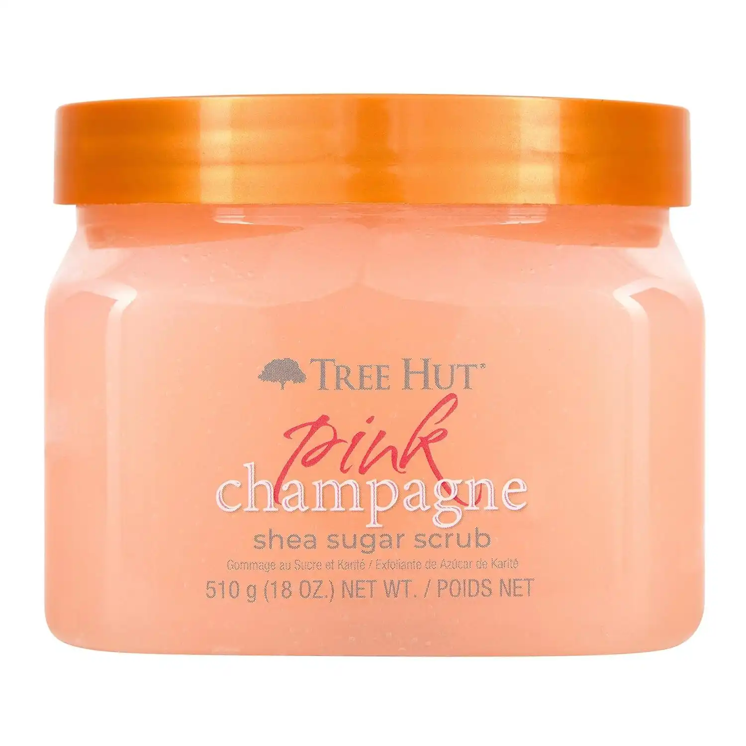 Tree Hut Pink Champagne Body Scrub, Exfoliating Sugar Scrub, Vegan, 18 Oz