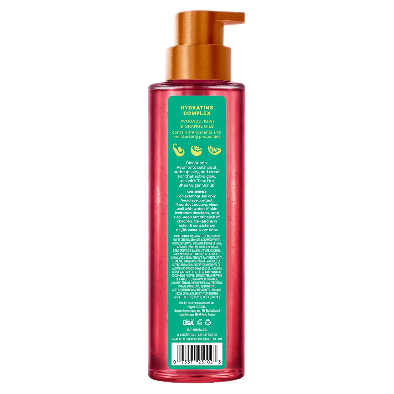 Alternative view of Tree Hut Raspberry Fizz Body Wash with Shea Butter, Pump Bottle, 18 Fl Oz