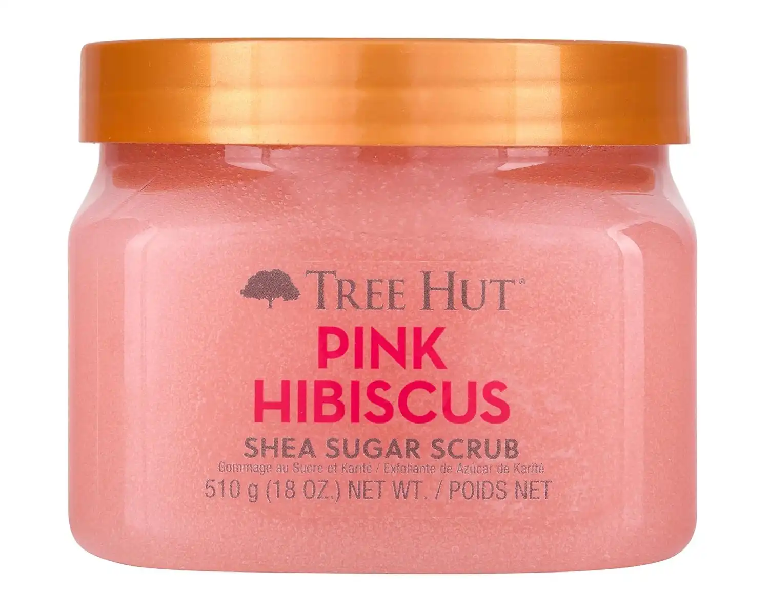 Tree Hut Pink Hibiscus Body Scrub, Exfoliating Sugar Scrub, Vegan, 18 Oz