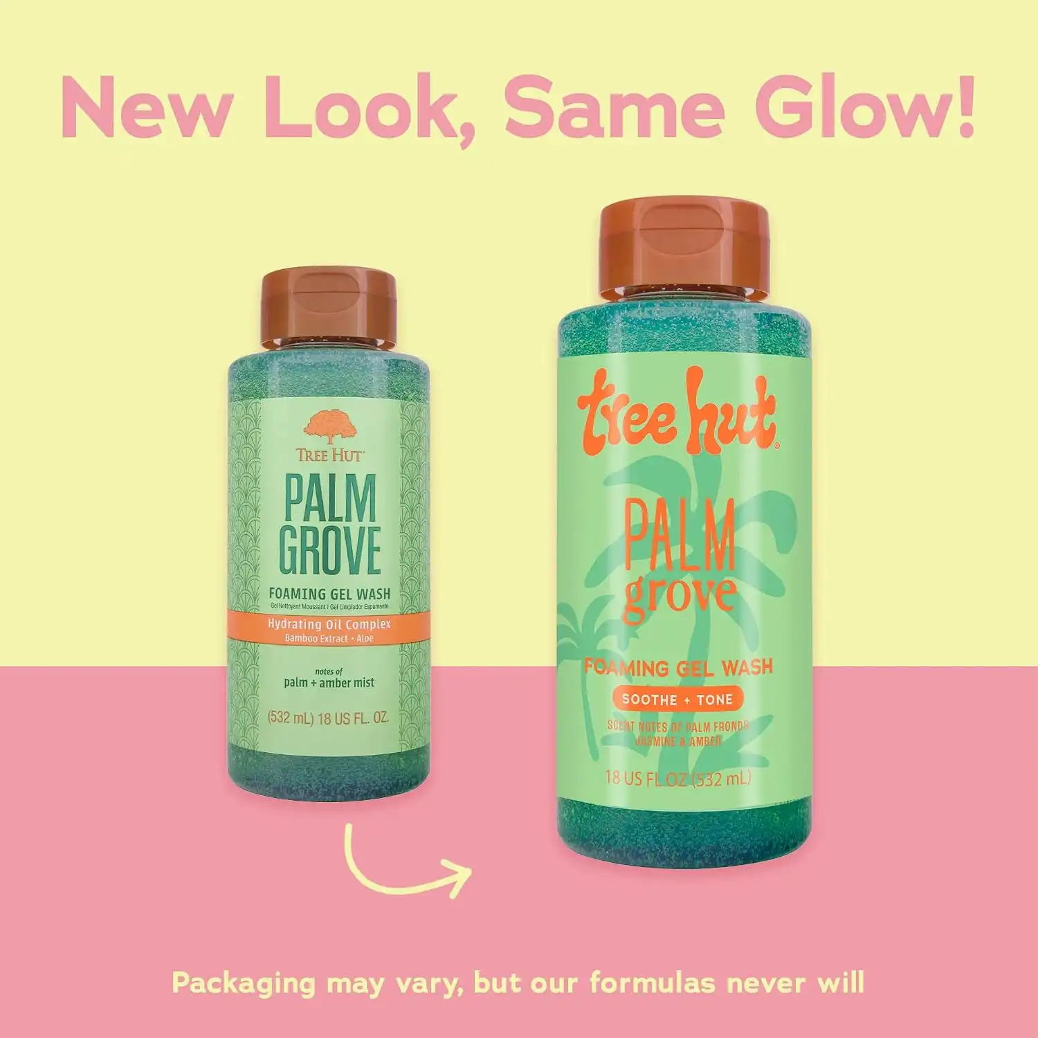 Alternative view of Tree Hut Palm Grove Foaming Gel Wash, Hydrating & Moisturizing Body Wash with Shea Butter & Nourishing Essential Oils, Daily Cleanser for Soft Smooth Skin, 18 fl oz (Pack of 2)