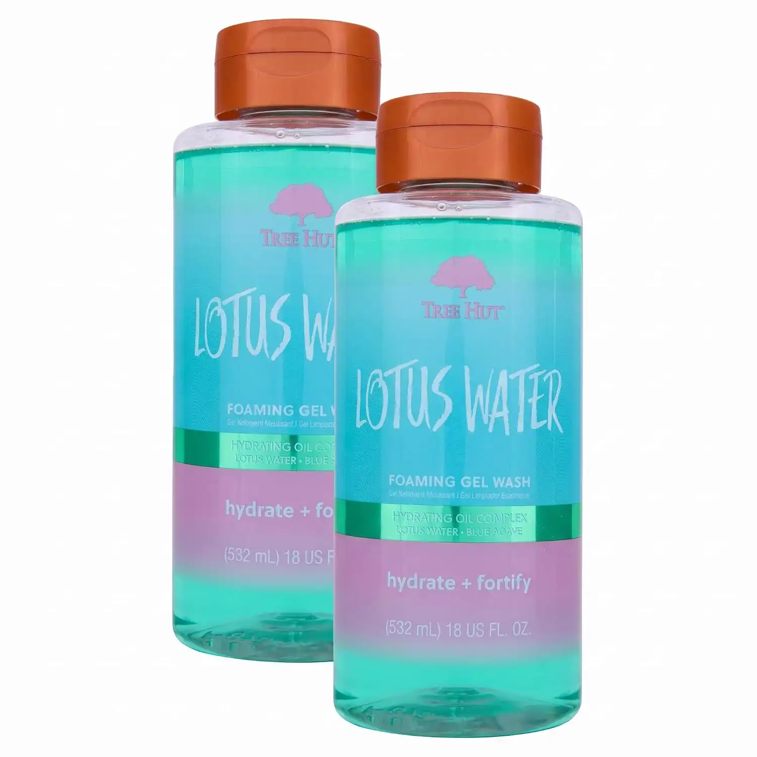 Tree Hut Lotus Water Wash Foaming Gel, Cleanse & Soothe Skin Without Stripping Moisture, Made with our Hydrating Oil Complex, 18 Fl Oz (Pack of 2)