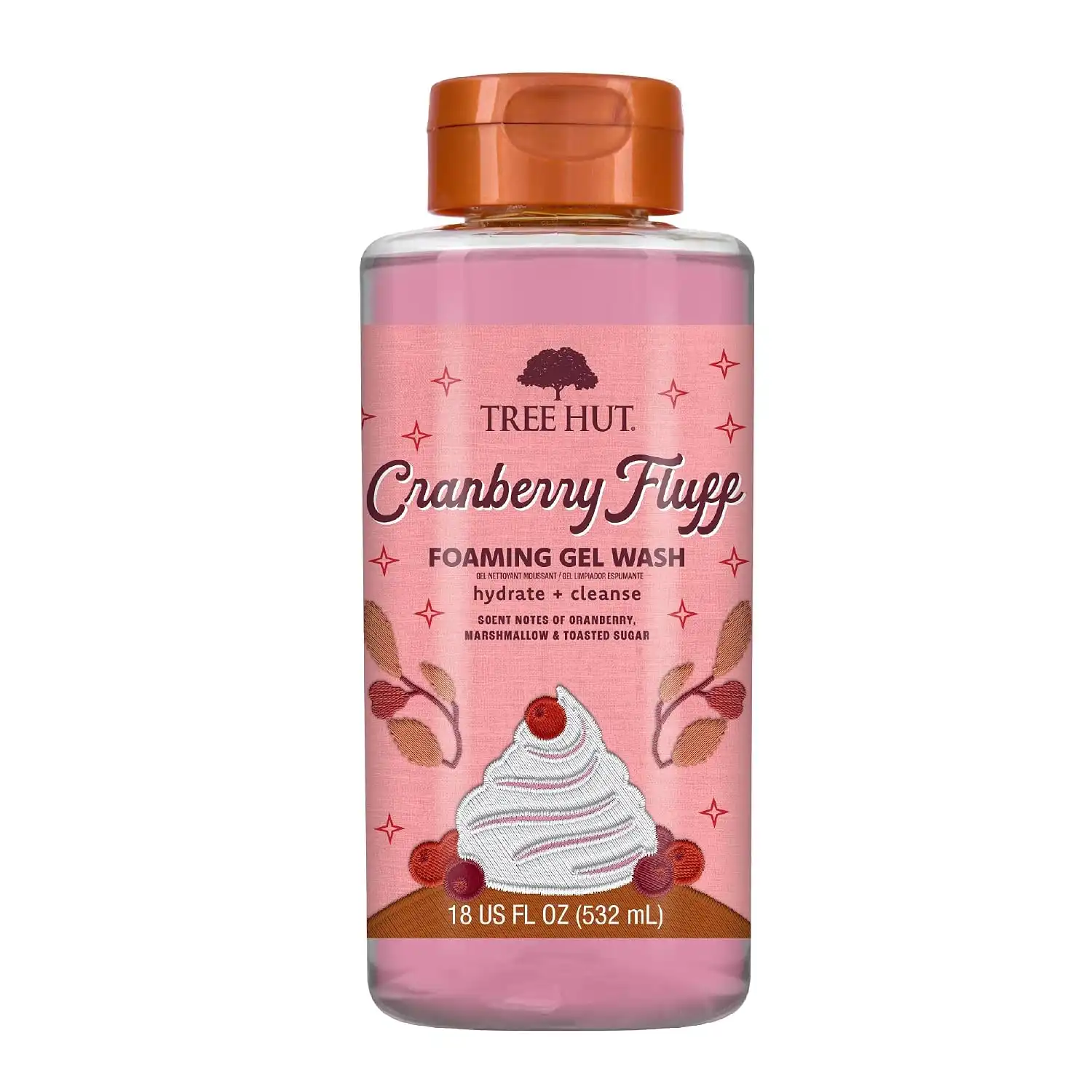 Tree Hut Cranberry Fluff Body Wash, Limited Edition Holiday, 18 Fl Oz