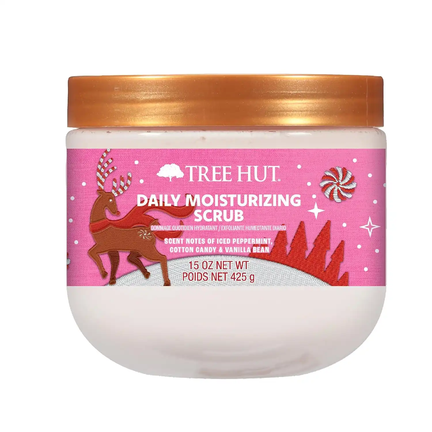Tree Hut Candy Cane Daily Moisturizing Body Scrub, Holiday Edition,15 Oz