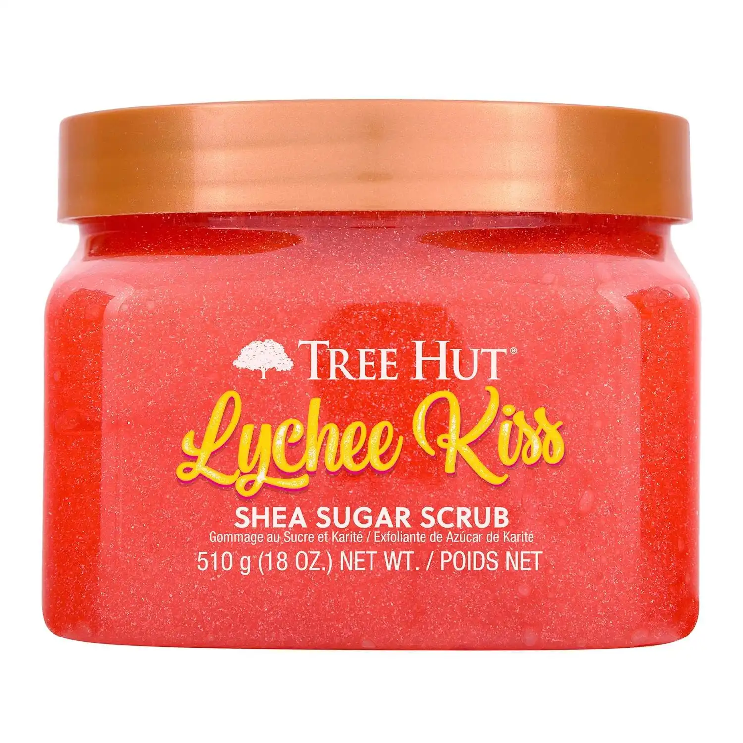 Tree Hut Lychee Kiss Body Scrub, Exfoliating Sugar Scrub, Vegan, 18 Oz