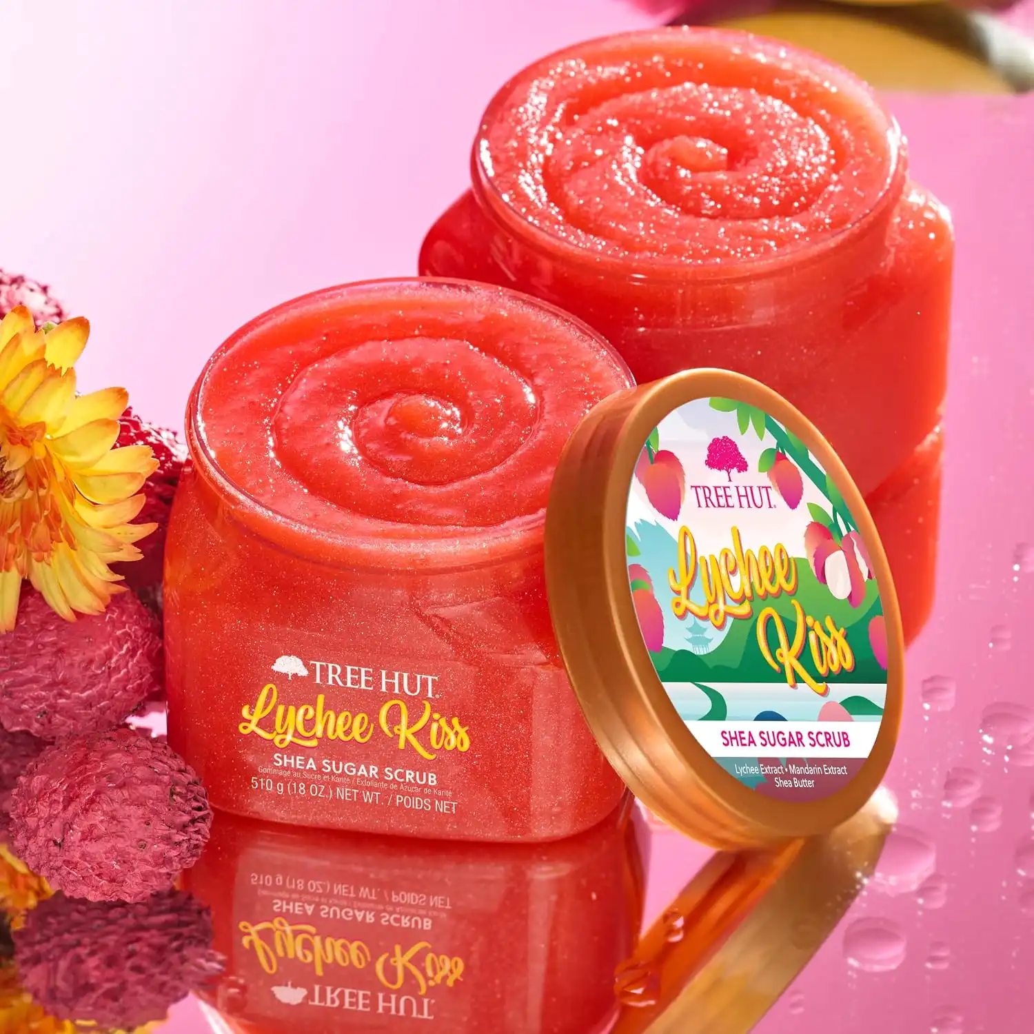 Alternative view of Tree Hut Lychee Kiss Body Scrub, Exfoliating Sugar Scrub, Vegan, 18 Oz